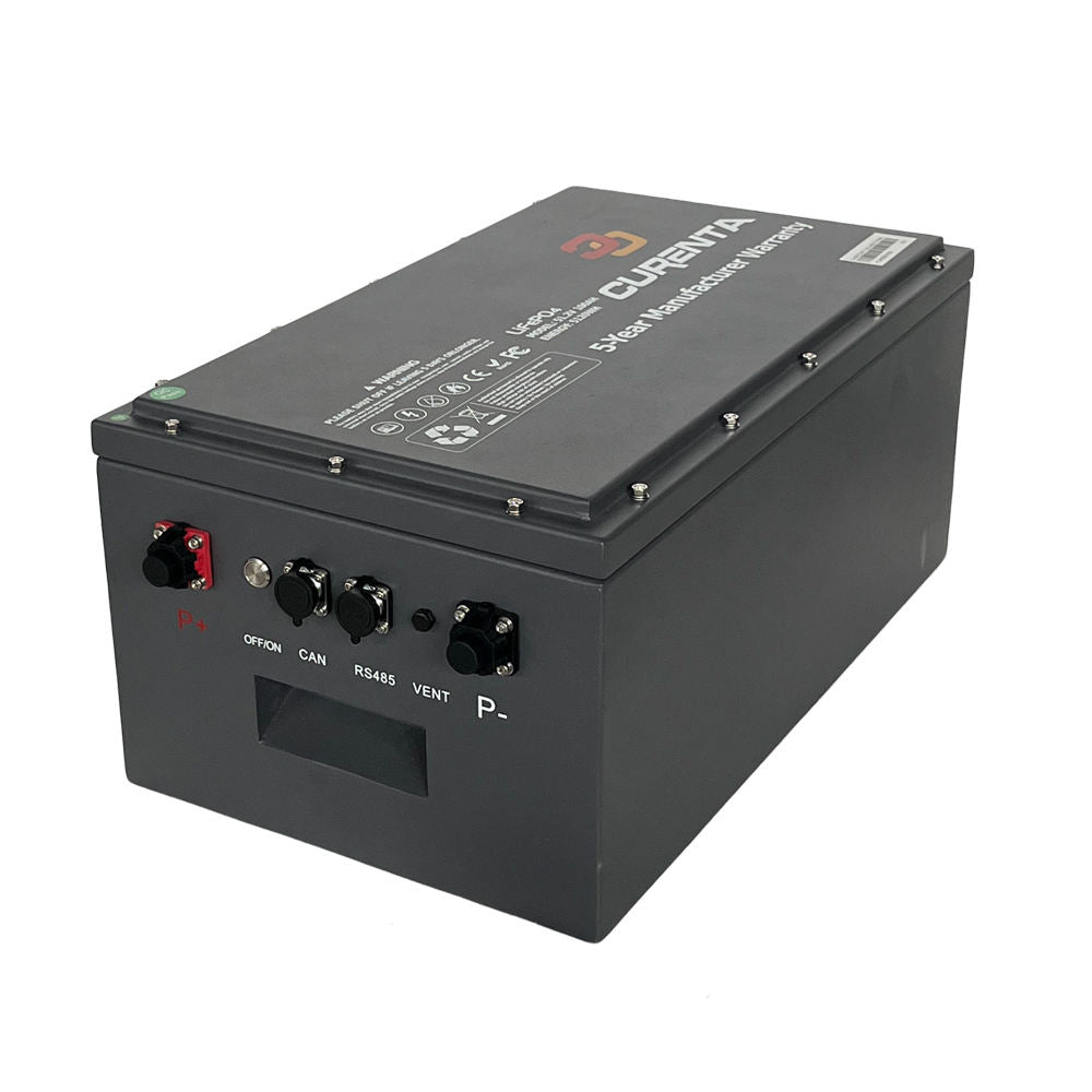 CURENTA 48V 100Ah Self Heating Marine Boat Yacht LiFePO4 Lithium Power Battery 5KWh Off-Grid Solar Energy Storage System Battery Pack EU Ready to Ship