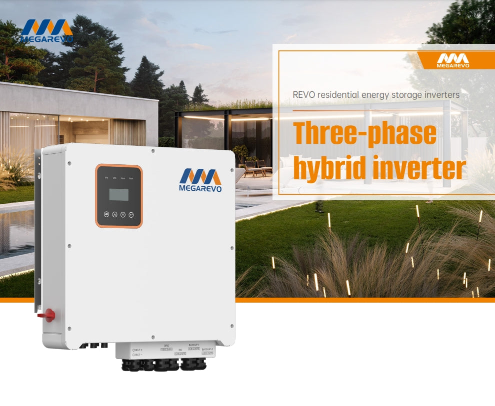 MEGAREVO Hybrid Inverter 3-Phase Hybrid Solar Storage Inverter 8kW,10kW,12kW,15kW compatible with Home ESS single-phase load and three-phase load