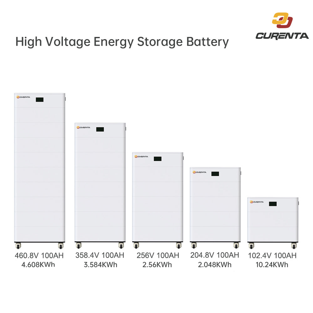 CURENTA Battery High Voltage LiFePO4 Battery 48V~512V 51.2V 100AH ​​5KWh Module High Voltage Stackable Battery for Energy Storage Systems Solar Home